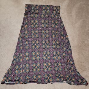 LuLaRoe Purple and Green Bohemian Maxi A-Line Skirt